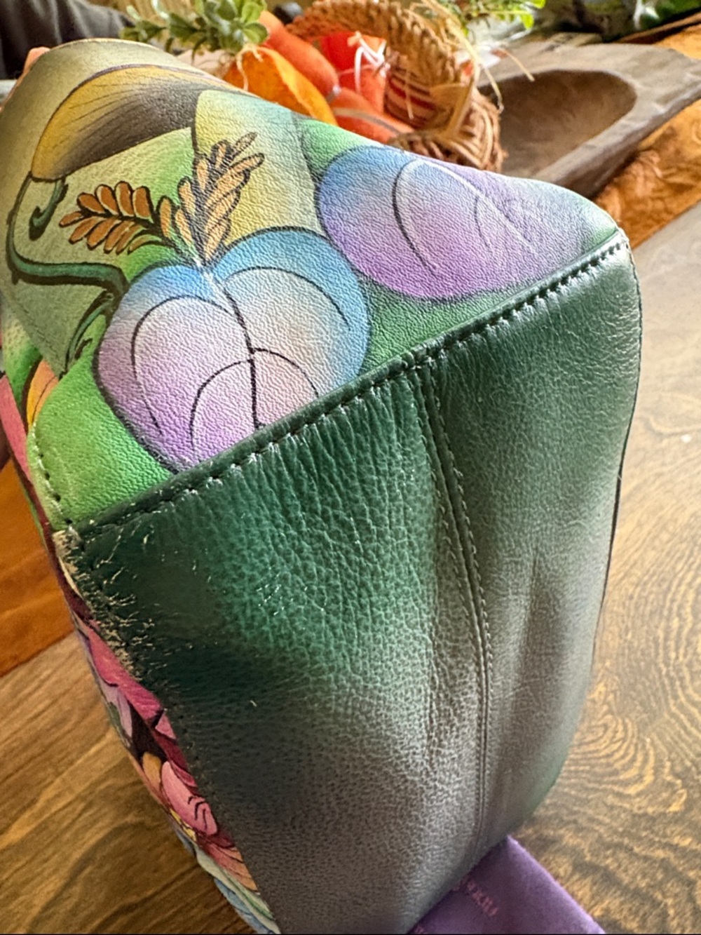 Anuschka Hand-Painted Cat Garden Shoulder Bag - Picture 8 of 16